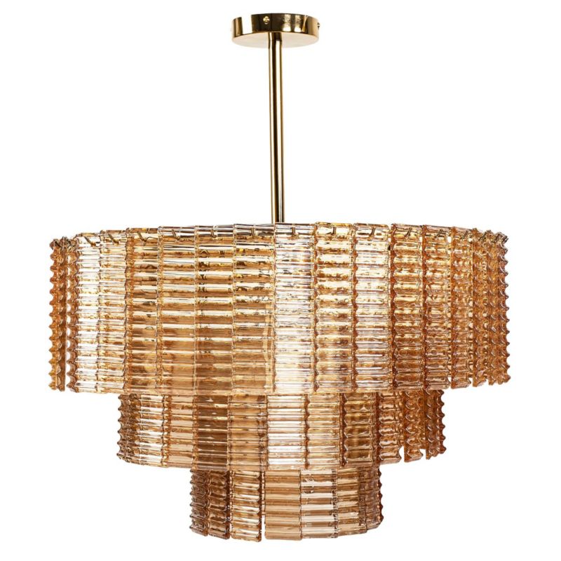 Lampa Sufitowa Wisząca Toolight App1677-8Cp Złoty, Brązowy