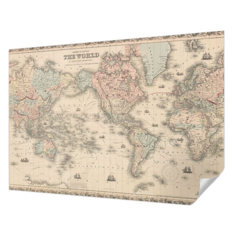 Tapeta samoprzylepna Tulup 312x219 cm Historyczna mapa Tapeta Do Biura, Przedpokoju, Salonu 1 szt.