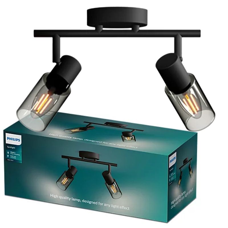 Lampa Sufitowa Philips Reflektor 2x E14 Czarna 1 szt.