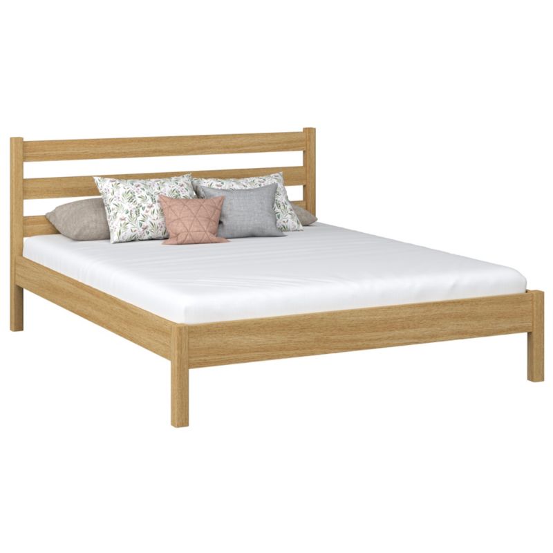 Dębowe łóżko N-WOOD podwójne N01 dąb naturalny 140x200 1szt.