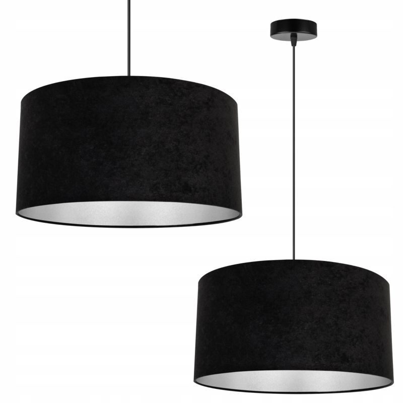 Lampa sufitowa wisząca Light Home LH Mediolan Welur 1x E27 60W zimny czarny/srebrny 40cm 1szt.