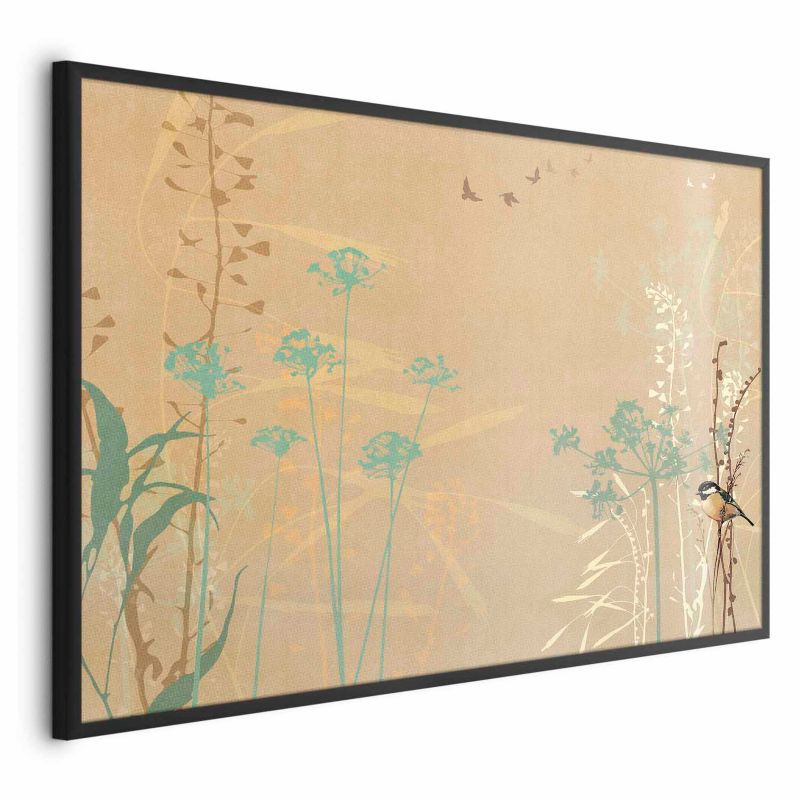 Plakat Artgeist Ptaszek na łące 30x21 cm z ramą czarną 1 szt