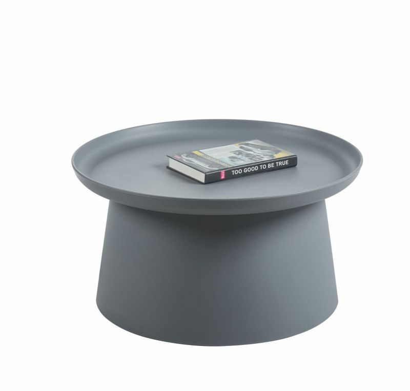 Stolik kawowy okrągły Xena INTESI 70 cm szary nowoczesny styl skandynawski do salonu 1 szt.