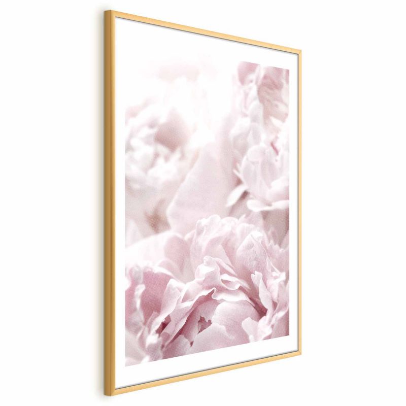 Plakat Artgeist Puszyste peonie 60x90 cm z ramą złotą 1 szt