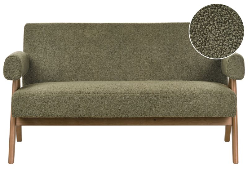 Sofa Tamre Boucle Zielony dla 2 osób 1 szt.