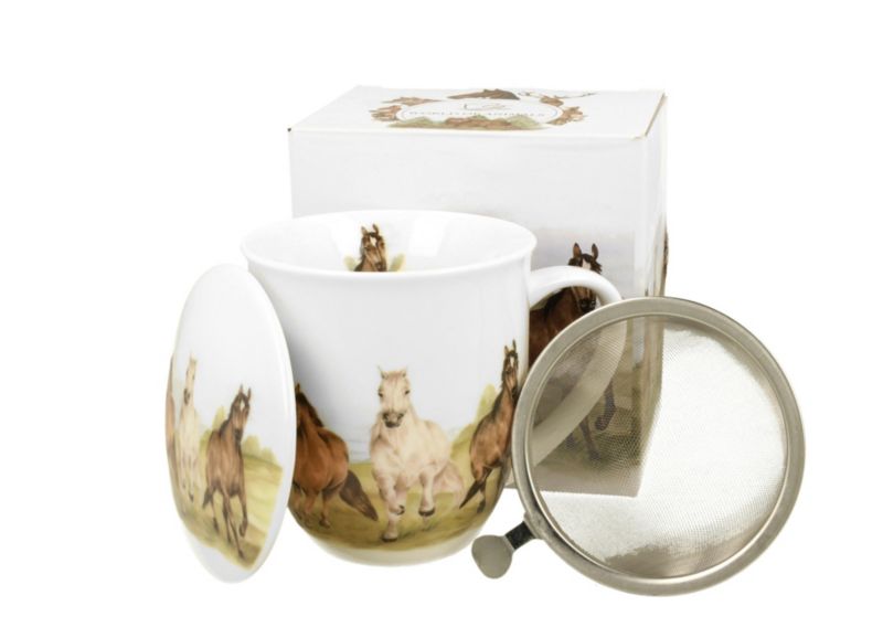 Kubek Konie w Galopie DUO porcelanowy z zaparzaczem 400 ml 1 szt.