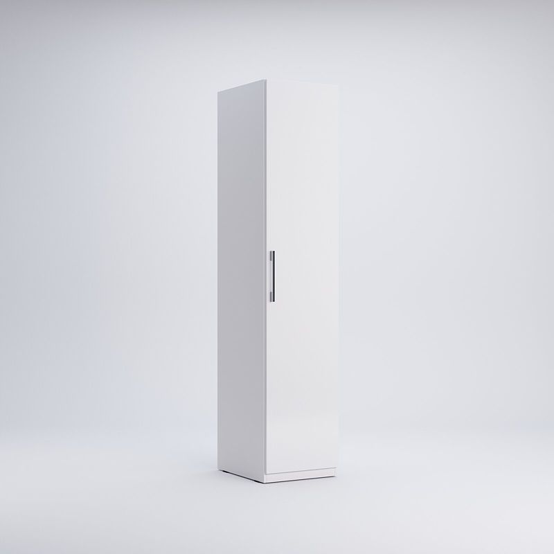 Regał na książki Flory biały połysk 45 cm nowoczesny słupek do salonu lub sypialni INTESI 1 szt.