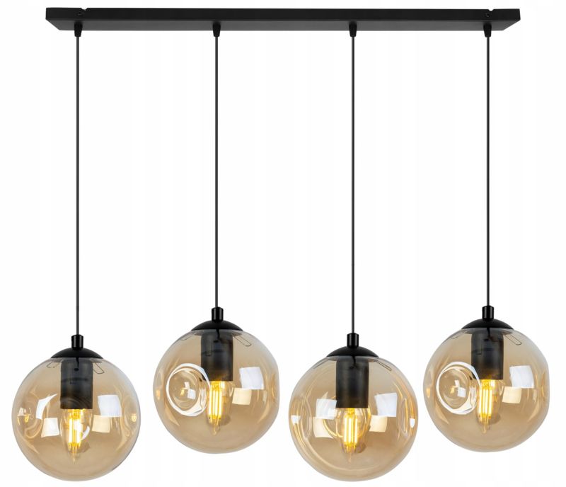 Lampa sufitowa wisząca Light Home LH Monako 4x E27 60W czarny/złoty 1szt.