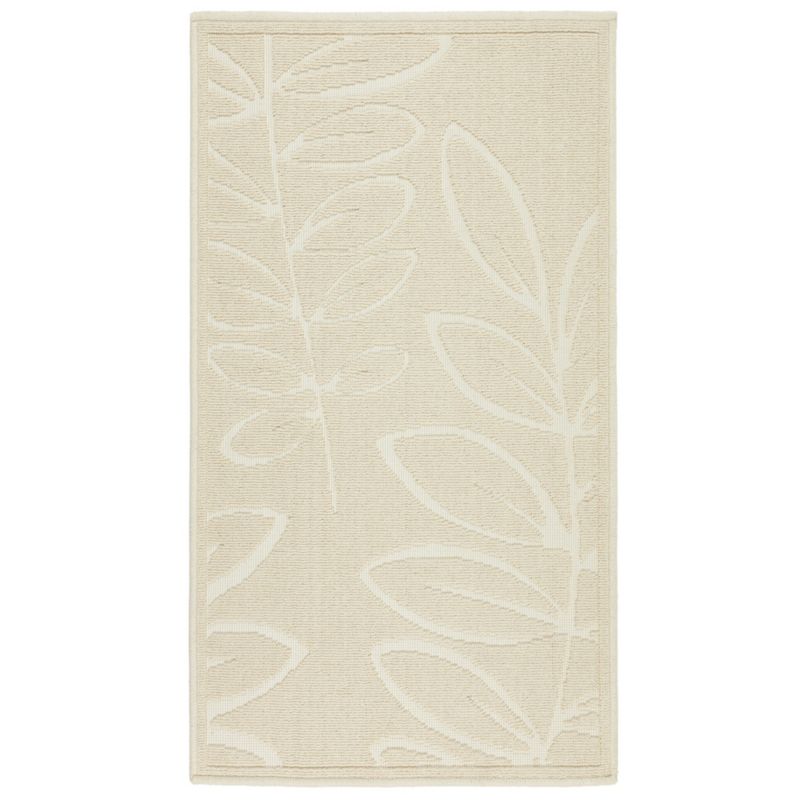 Dywanik łazienkowy Lino 73x135 cm e-floor bawełna egipska roślinny beżowy 1 szt