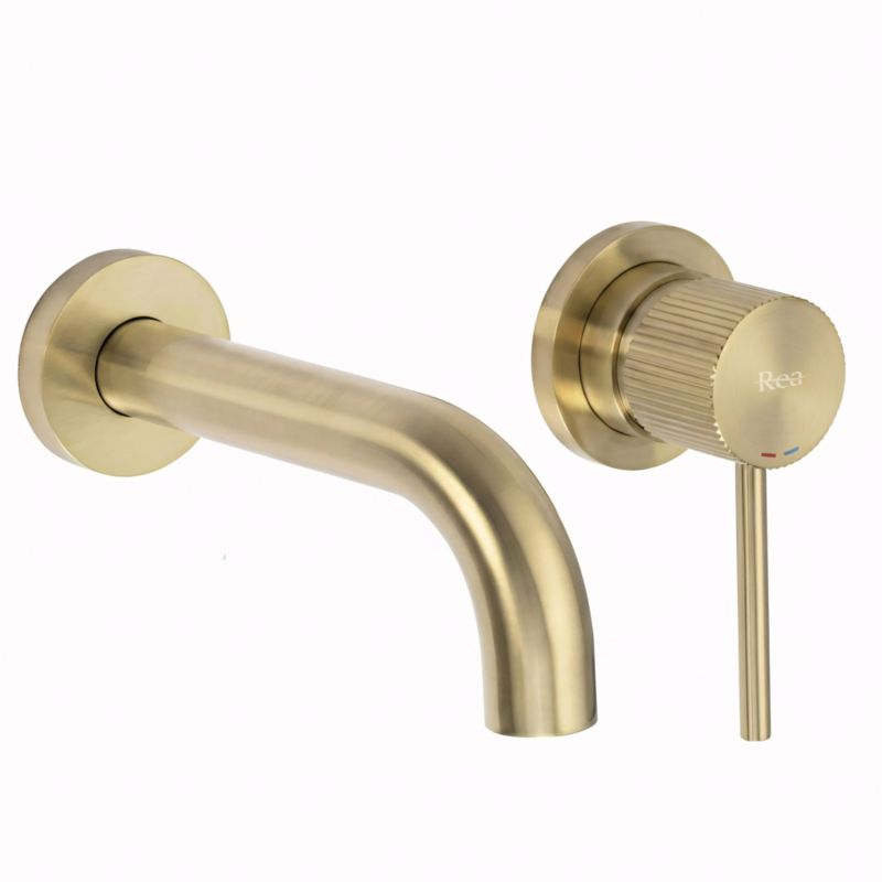 Bateria Umywalkowa Podtynkowa Rea Lungo Stripe Złoty Szczotkowany 17X5X12,5CM 1Szt