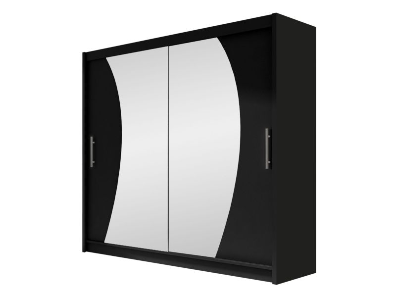 Szafa MIRJAN 24 z drzwiami przesuwnymi London IX czarny/lustro 1 szt.