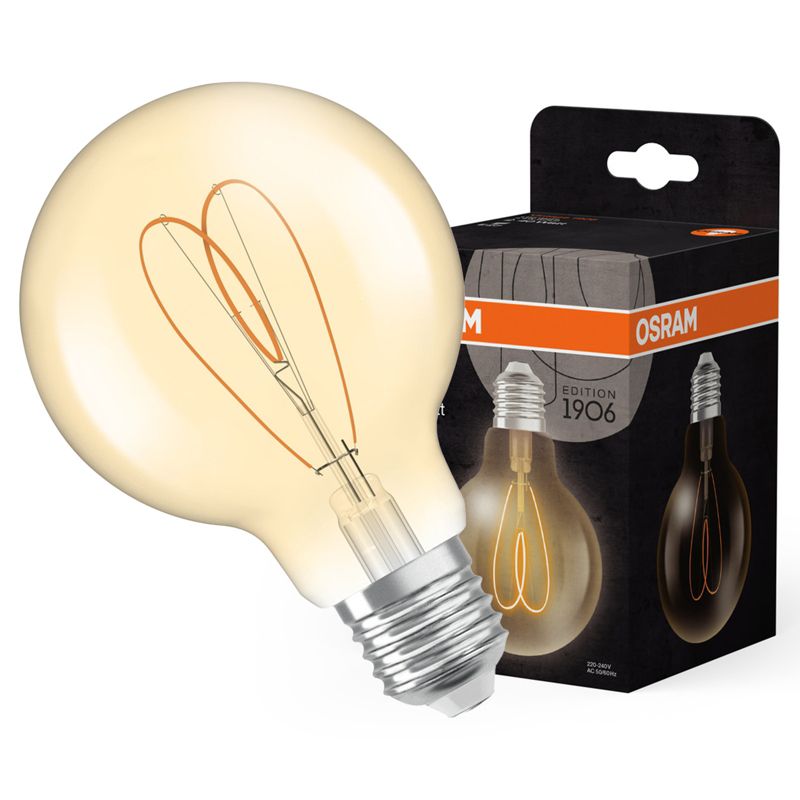 Żarówka LED Osram Dekoracyjna G80 Kula E27 4.9W 470lm 2200K 300st Bursztynowa 1 szt.