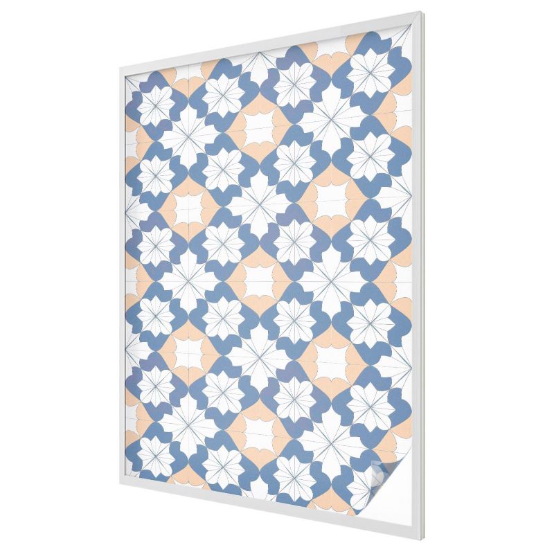 Folia Witrażowa Wallfluent 100x146 cm Naklejka na Szybę Geometryczne kwiaty w świeżych kolorach 1 rol.