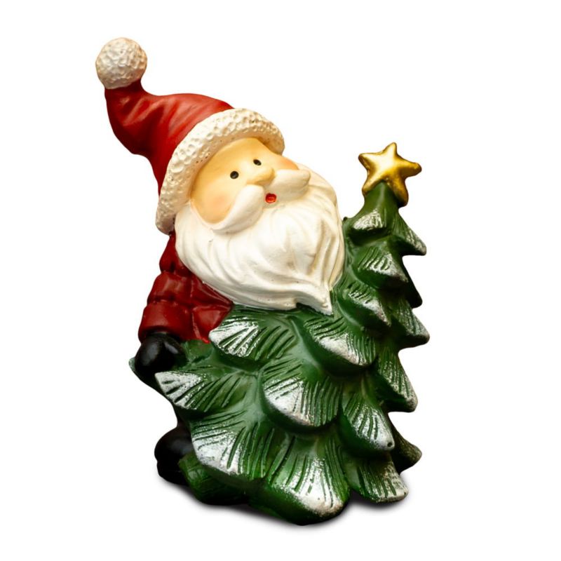 Figurka dekoracyjna Mikołaj z choinką, Solis Decor by Aleksandra Sobota, 13 cm, 1 szt.