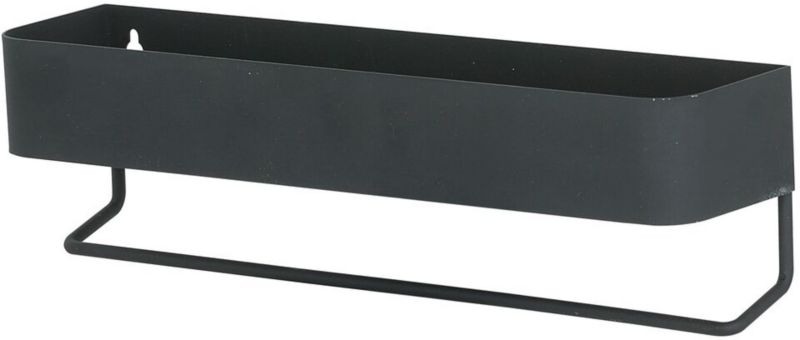 Półka zintegrowana z wieszakem na ręczniki Sealskin Brix metalowa czarna 35cm 1 szt.