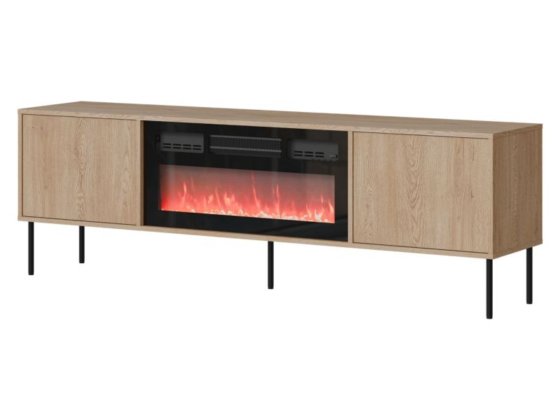 Szafka RTV MIRJAN 24 Domi EF 180 2D + kominek dąb cremona 1 szt.