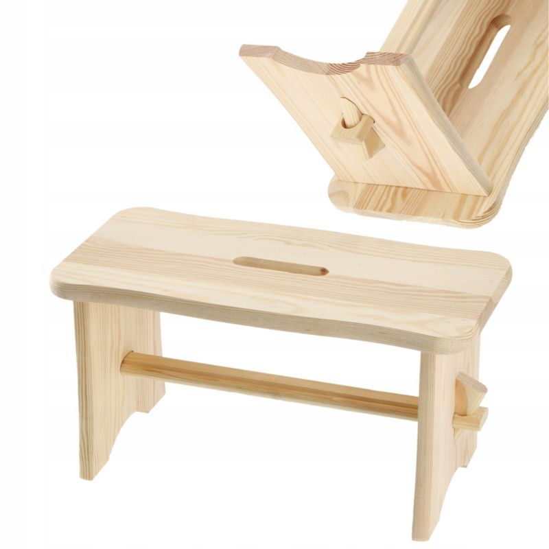 Taboret KADAX Drewniany Kuchenny Stołek Krzesło 39cm Solidny Podest Ryczka 1 szt.