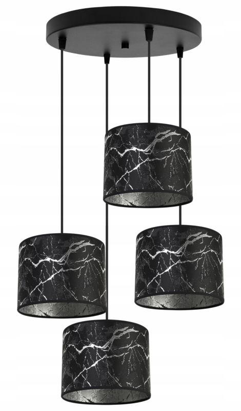 Lampa sufitowa wisząca okrągła Light Home LH Werona 4x E27 60W czarny/srebny 1szt.