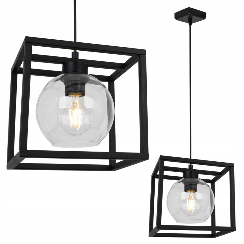 Lampa sufitowa wisząca Light Home LH Haga Cage 1x E27 60W szkło bezbarwny 1szt.