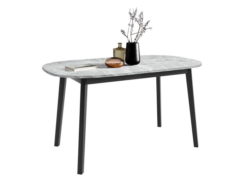 Stół MIRJAN 24 rozkładany Klebo S 150x80 szary marmur/czarny 1 szt.