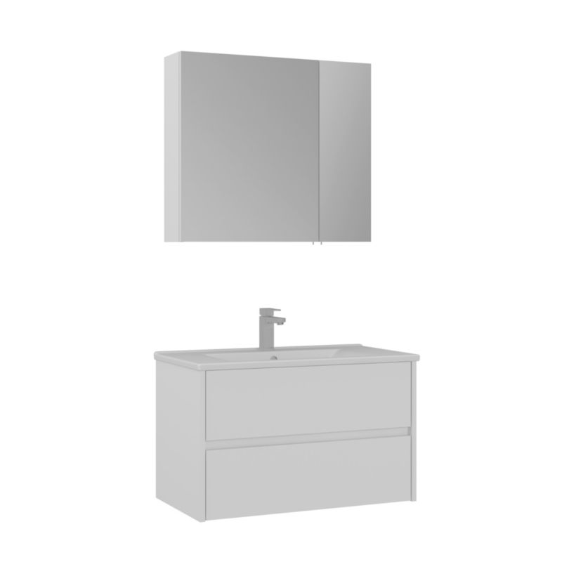 Zestaw łazienkowy ORKA Side szafka 85 cm z umywalką lustro 1szt.