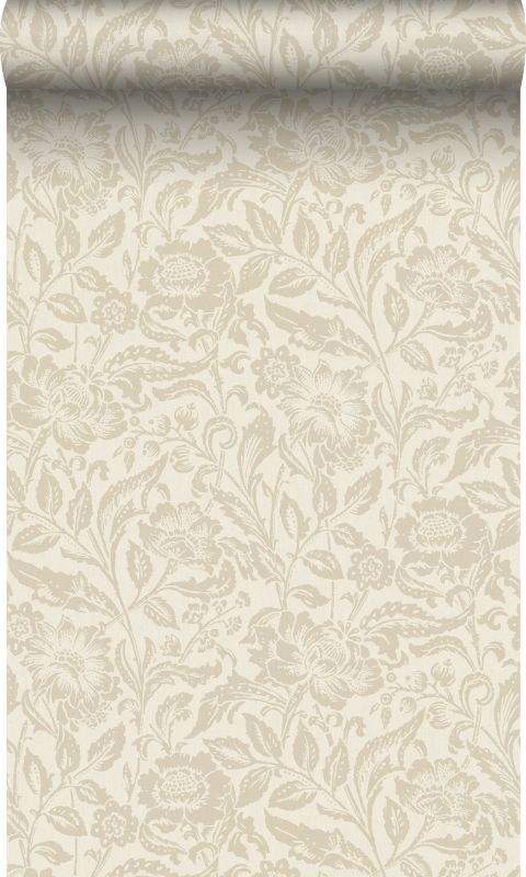 Tapeta Origin Wallcoverings kwiaty kremowym 53 cm x 10.05 m - 1 rol.