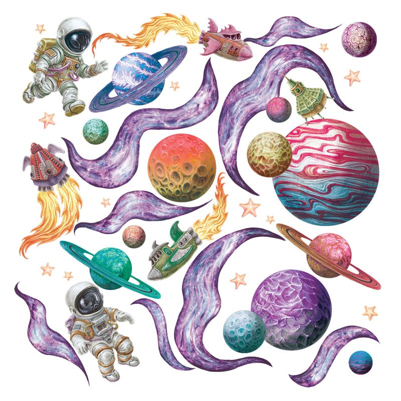 Set Naklejek Dziecięcych Wallfluent 200x130 cm Kosmos rysunkowy 1 rol.