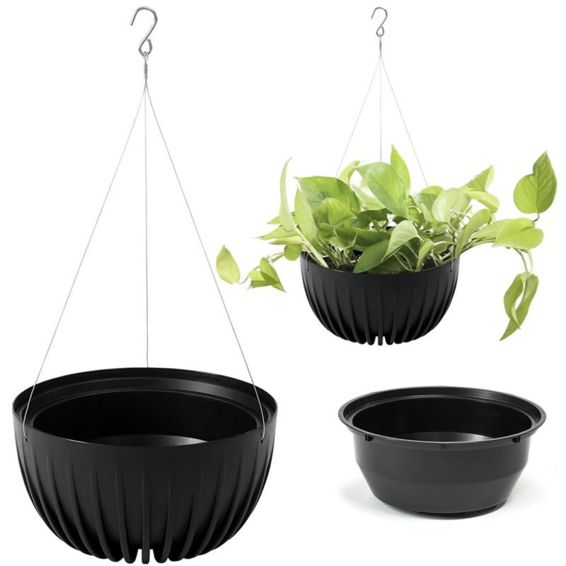 Doniczka wisząca Lamela MIRA donica 24cm czarna 1 szt.