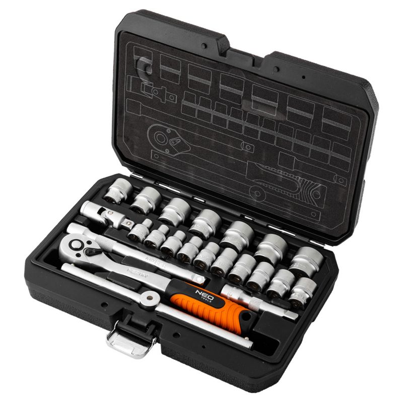Zestaw NEO TOOLS kluczy nasadowych 3/8", 22 szt.
