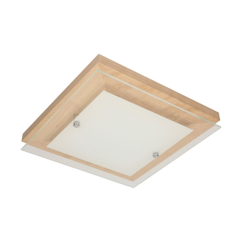 Drewniana Lampa Sufitowa SPOT 1xLED 14W Naturalna Brzoza FSC z Transparentnym Szkłem, Polski Producent, 1 szt.