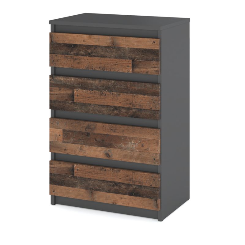 Komoda Hurtownia-Mebli Szuflady 4 Hugo Mała 60cm Szary Mat Old Style 60x33.5x92.5 cm 1szt.