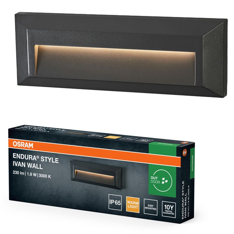 Kinkiet Ogrodowy Osram Lampa LED 1.9W 85lm 3000K Szary IP65 1 szt.