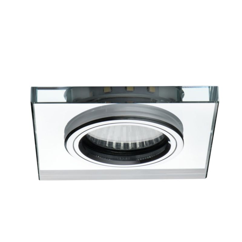 Oprawa wpuszczana Kanlux Soren szkło srebrna 2 x GU10 x 20W IP20 wym: 9 x 9 cm kwadratowa - 1 szt.