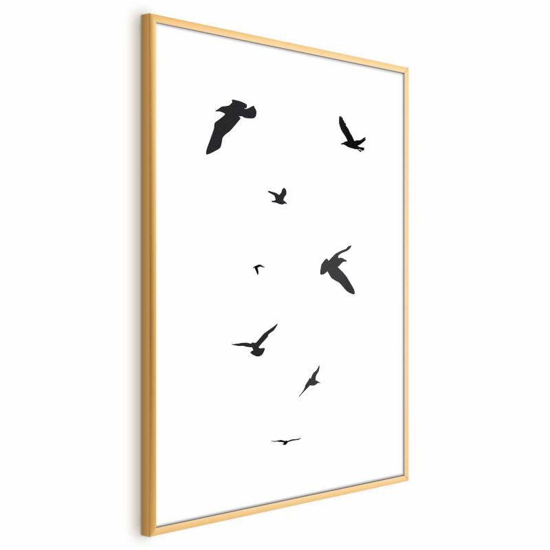 Plakat Artgeist Wieczorny lot 40x60 cm z ramą złotą bez marginesu 1 szt