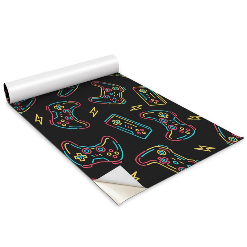 Okleina Meblowa Wallfluent 100x50 cm Kontrolery do gier Folia Na Meble I Szafki 1 rol.