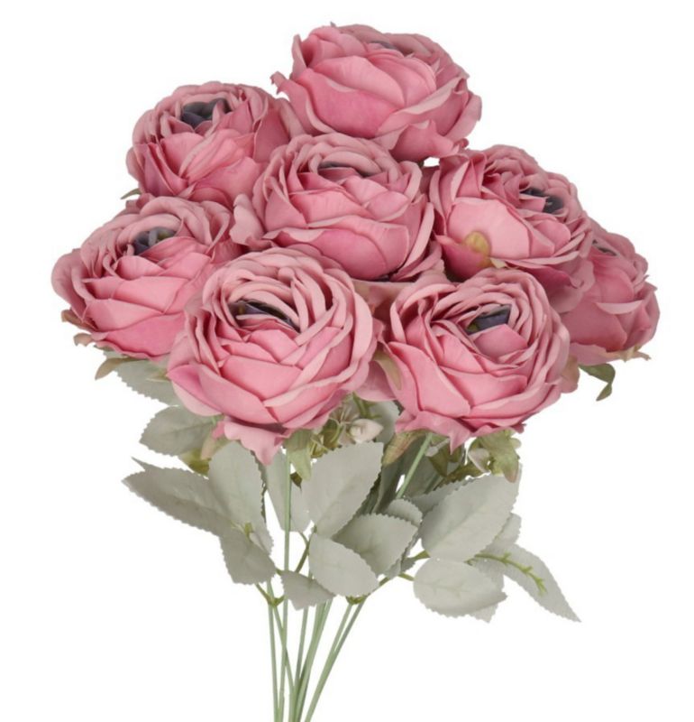 Bukiet róż Deko Pannelier sztuczne kwiaty gęsty XXL 50cm szary róż1szt