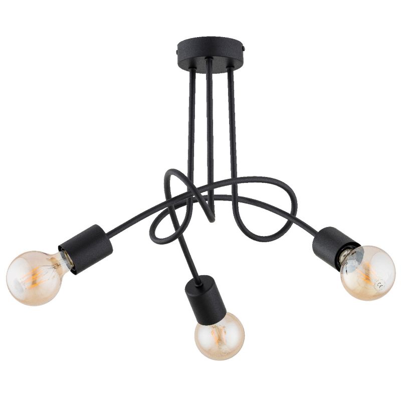 Lampa sufitowa Alfa DISEL czarna 3xE27x15W wym:37x46x46cm IP20 -1 szt.