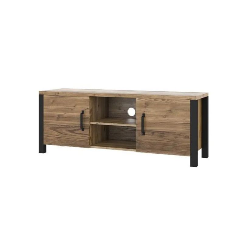 Szafka RTV OLIN 2D 147 appenzeller fichte/czarna HELVETIA 1 szt.