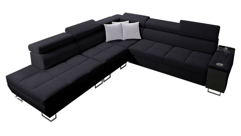 Narożnik z barkiem MIRJAN 24 Morena IX lewy czarny + jasny popielaty 1 szt.