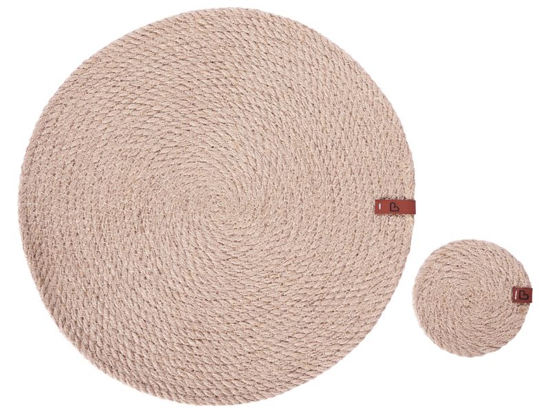 Zestaw 12 podkładek na stół Muntries Naturalny Juta 1 kpl