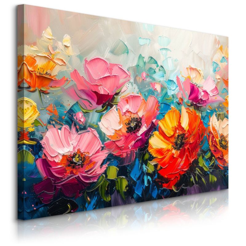 Obraz Muralo Kolorowe Polne Kwiaty Malarstwo Abstrakcja 100x70 cm 1 szt.