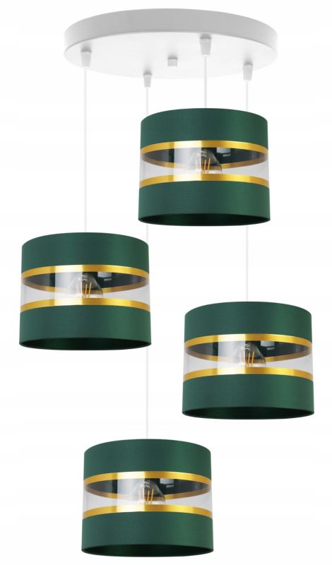 Lampa sufitowa wisząca Light Home LH Elegance Gold 4x E27 60W okrągły zielony/biały 1szt.