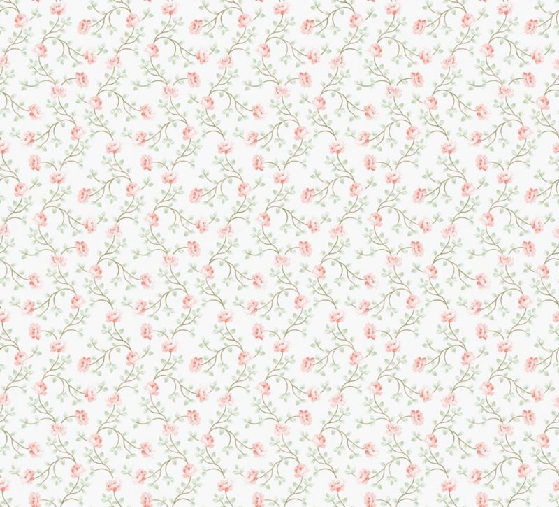 Tapeta Sanders & Sanders kwiaty jasnego różu,białymIzielonym 53 cm x 10 m - 1 rol.