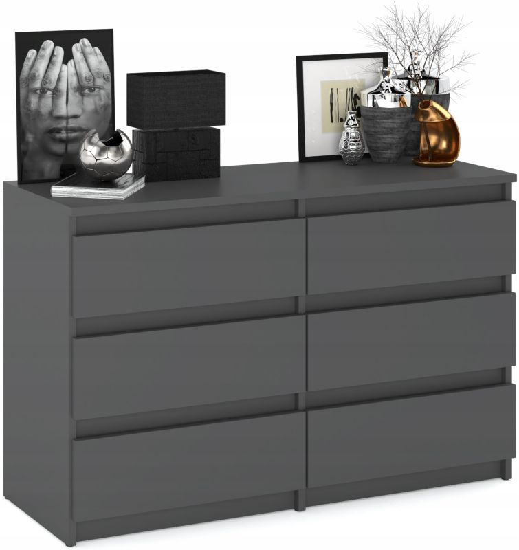 Komoda Z 6 Szufladami Stiv-Meble Szary Mat Szafka Rtv 100X33,5X71,5 Cm 1Szt.