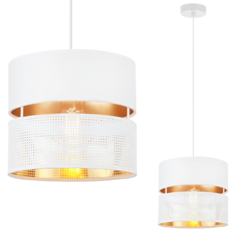 Lampa sufitowa wisząca Light Home LH Asti Duo 1x E27 60W klosz 20cm biały podstawa biała 1szt.
