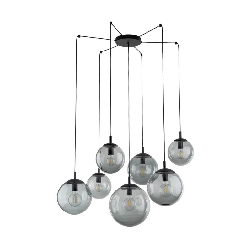 Lampa wisząca TK-Lighting pająk Esme Grafitowy klosz 7x E27 - 1szt.