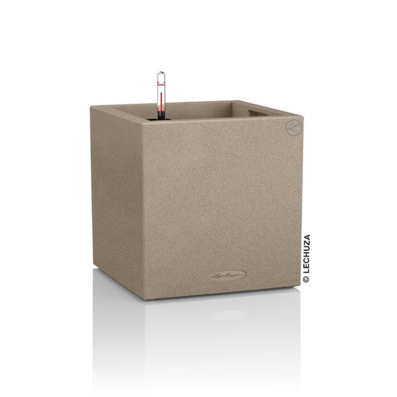 Doniczka Lechuza Do Domu Ogrodu CANTO Stone Kostka 30 Piaskowy Beż 1 szt
