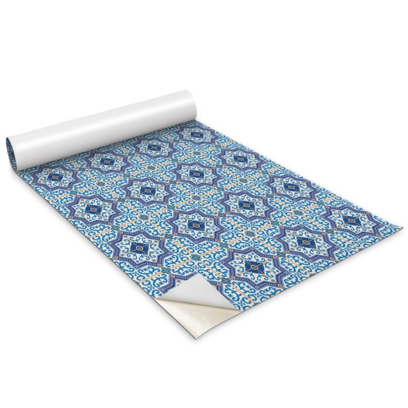 Okleina Meblowa Do Sypialni I Garderoby Wallfluent 100x50 cm Portugalskie kafelki Okleina Na Biurko I Regał 1 rol.