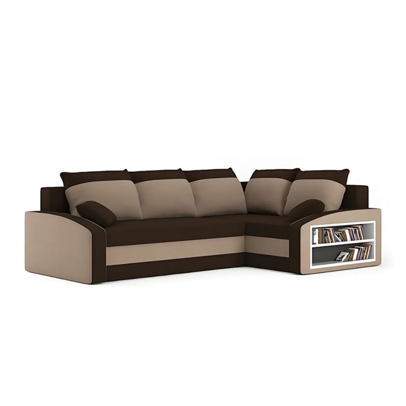 Narożnik TYLETEGOTU rozkładany półka w prawym mikrofaza prawy LUSSO brąz 1 szt