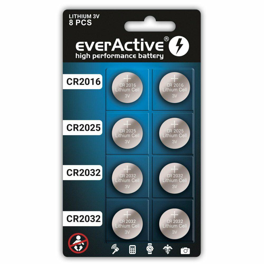 EVERACTIVE zestaw baterii 2016,2025,2032 8 sztuk - Henryx24